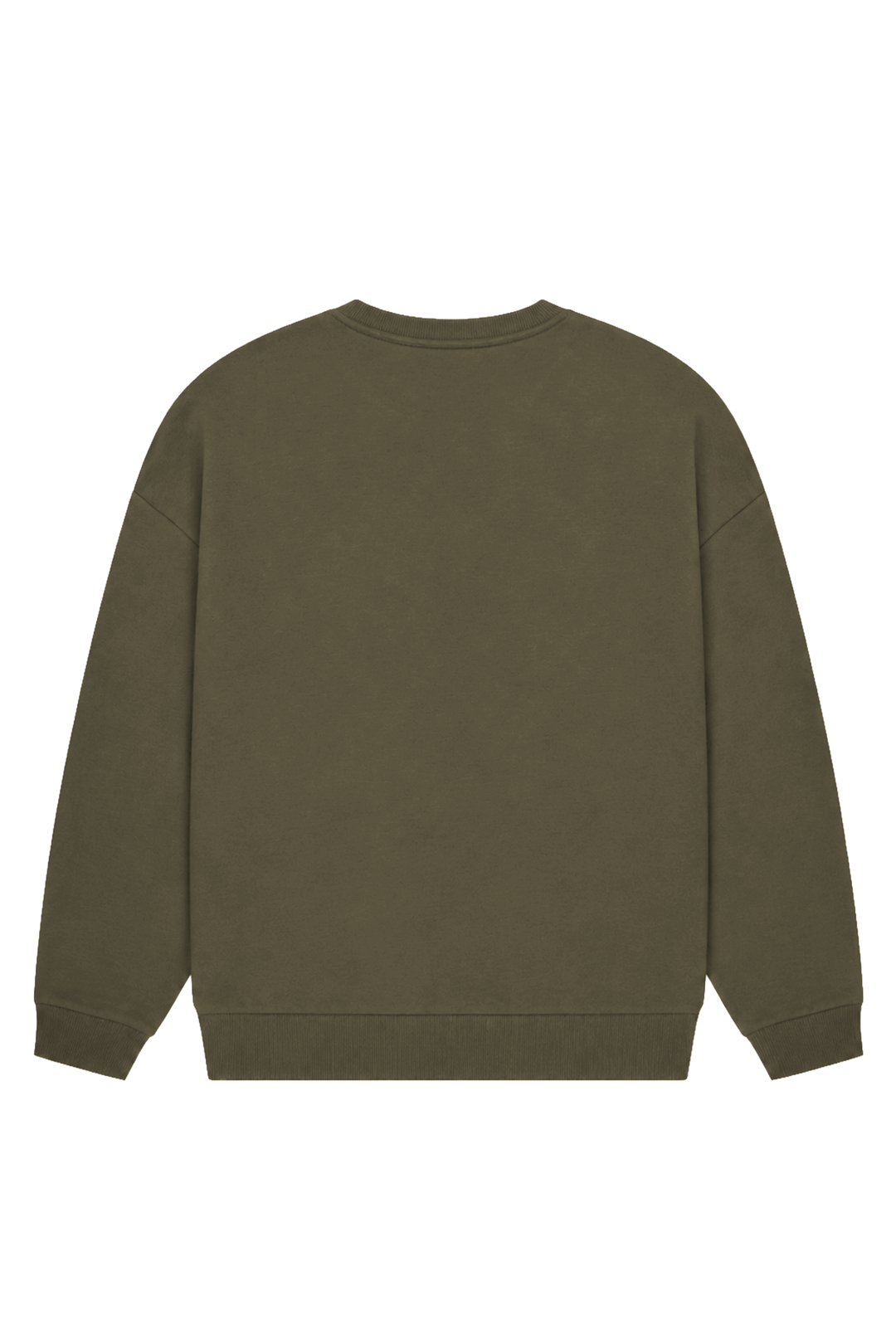 Women's green crewneck sweatshirt with tonal chest logo and ribbed trims