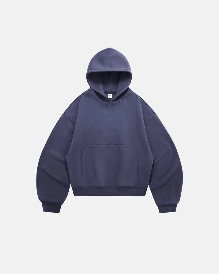Unisex boxy fit pullover hoodie with hood and kangaroo pocket
