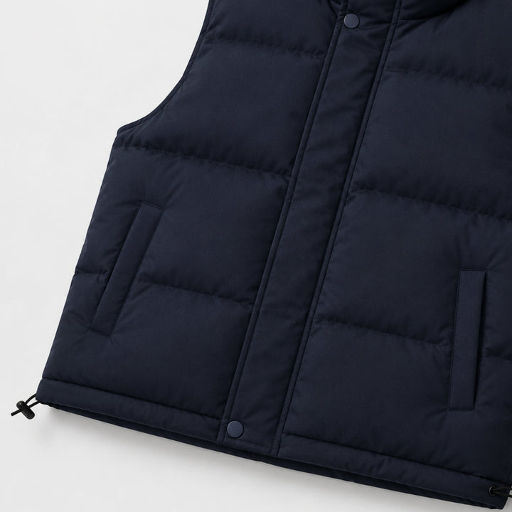 Men's quilted puffer gilet with funnel neck and front pockets