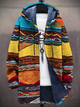 Unisex multicoloured abstract graphic zip-up hoodie with lined hood and long sleeves
