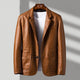 Men's blazer jacket with notched lapels, long sleeves and patch pockets