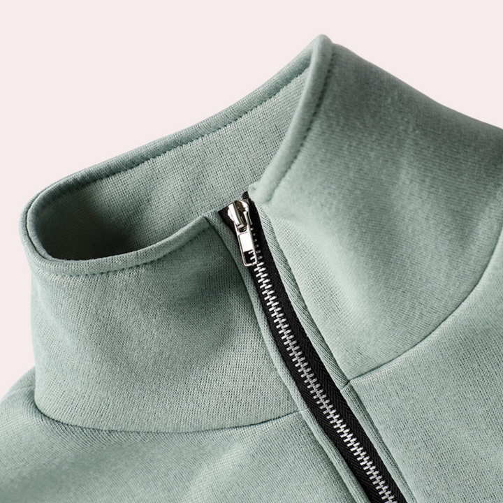 Women's relaxed tracksuit set with zip jacket and matching trousers