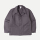 Grey men's work jacket with spread collar and four front pockets