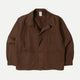 Men's brown utility jacket with button front and four patch pockets