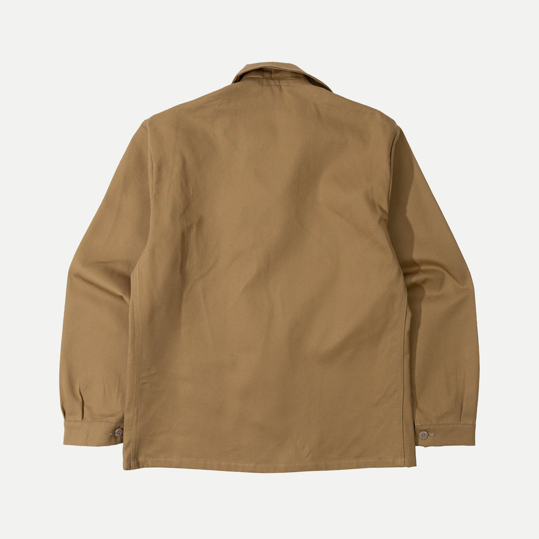 Men's brown utility jacket with four patch pockets