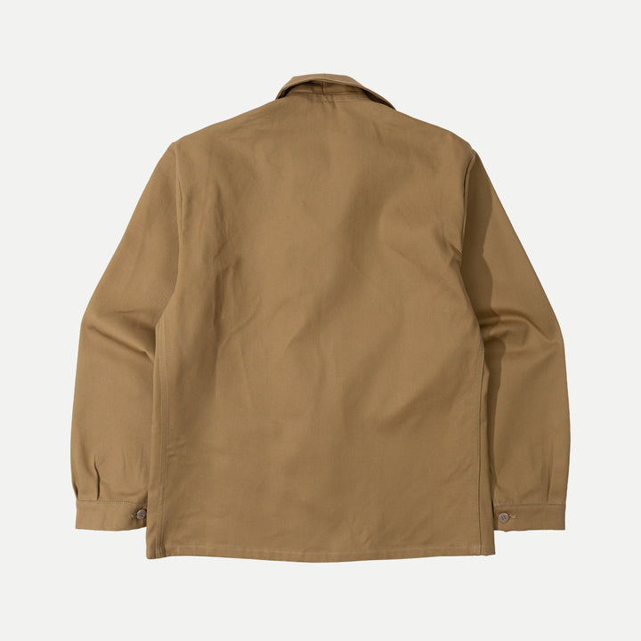 Men's brown utility jacket with four patch pockets