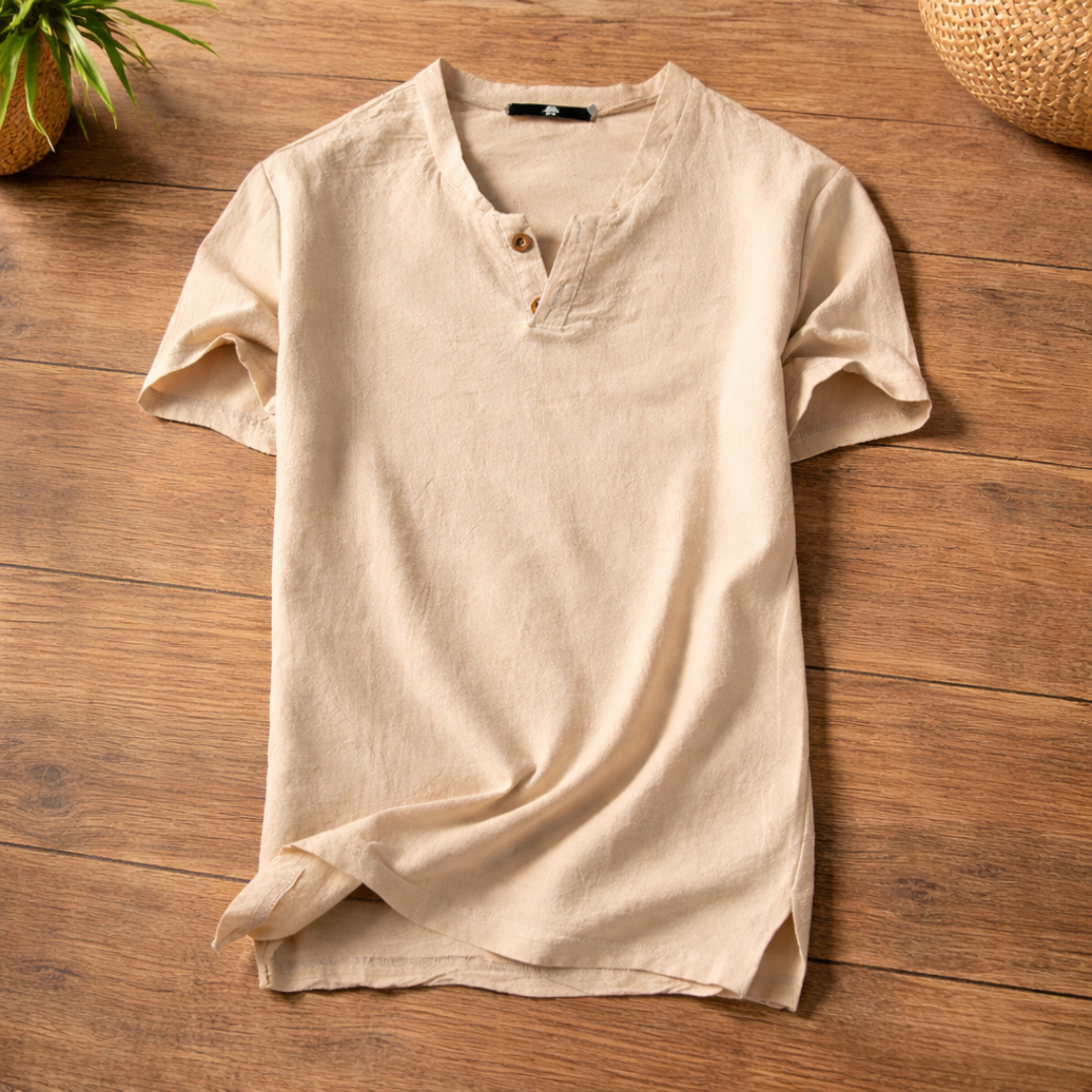 Women's Henley T-Shirt — Button Placket Lightweight Everyday Tee