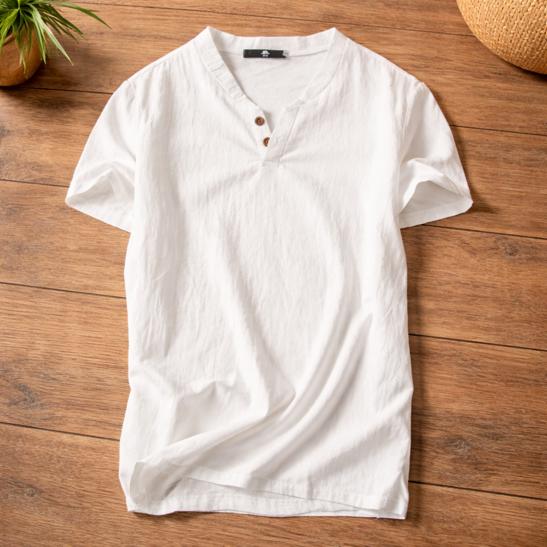 Women's Henley T-Shirt — Button Placket Lightweight Everyday Tee