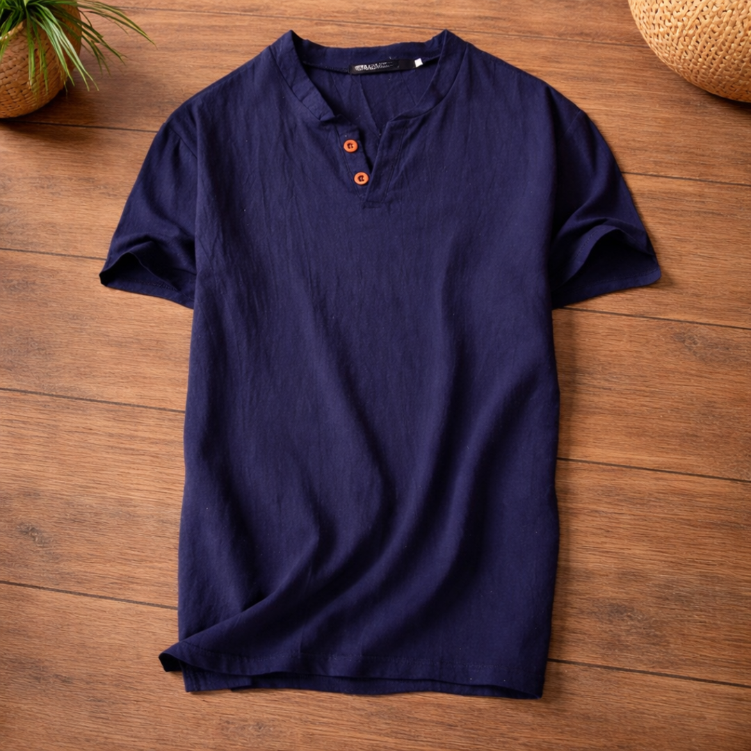 Women's Henley T-Shirt — Button Placket Lightweight Everyday Tee
