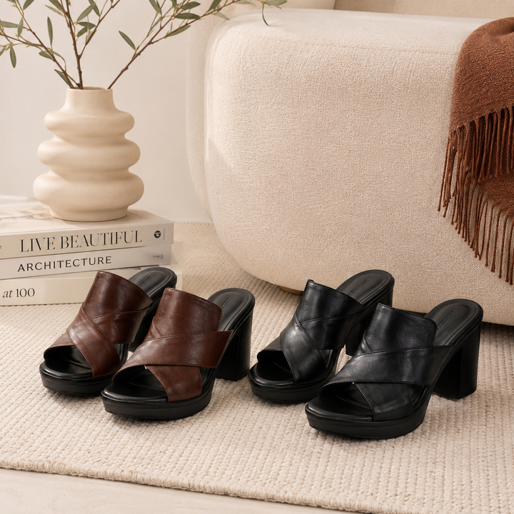 Women's Comfort Heeled Sandals — All-Day Block Heel Dress Sandals