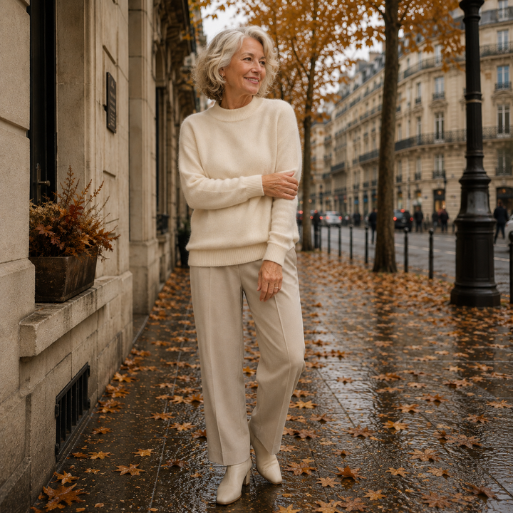 Plain high neck jumper with long sleeves and ribbed trims