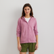 Women's hooded full-zip sweatshirt with long sleeves and front pockets