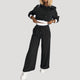 Women's hooded top and wide-leg jogger outfit set