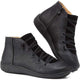 Women's plain lace-up ankle boots with side zip and flat sole