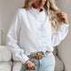 Eleanor | Women’s Long Sleeve Button Front Ruffle Blouse - Image 3