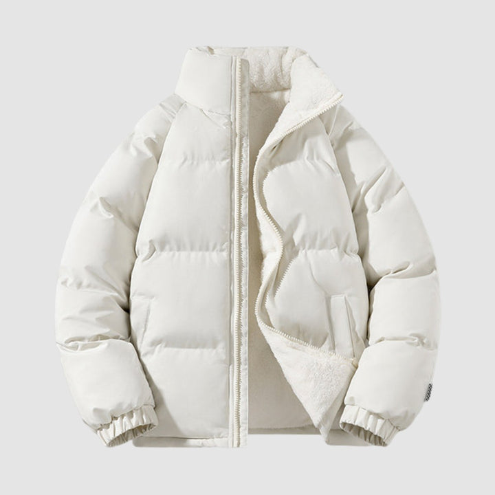 Women's quilted hooded jacket with zip fastening and contrasting lining