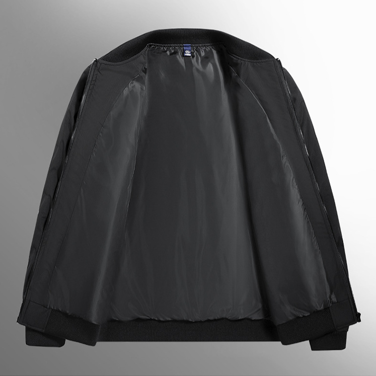 Quilted bomber jacket with ribbed trims, zip front and side pockets