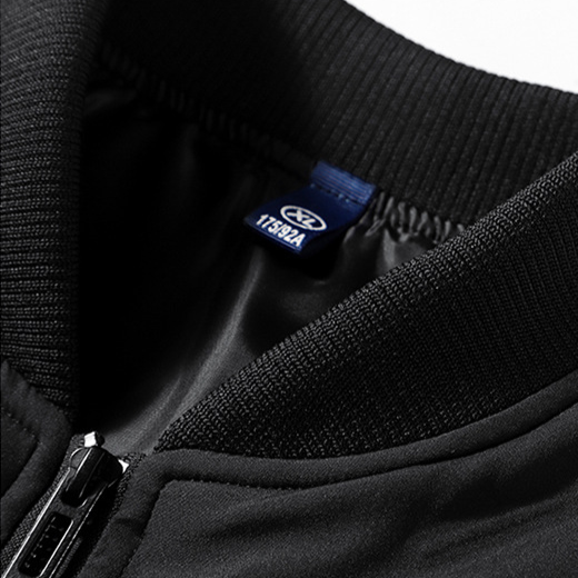 Quilted bomber jacket with ribbed trims, zip front and side pockets