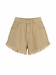 Women's Beige Shorts - Mid Rise, Straight Cut, Lightweight Summer Shorts