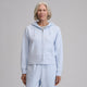 Women's full-zip hooded sweatshirt with long sleeves and front pockets
