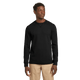 Men's long sleeve crew neck top with fine ribbed texture and cuffed sleeves