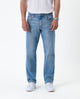 Men's light blue classic straight-leg jeans with five pockets
