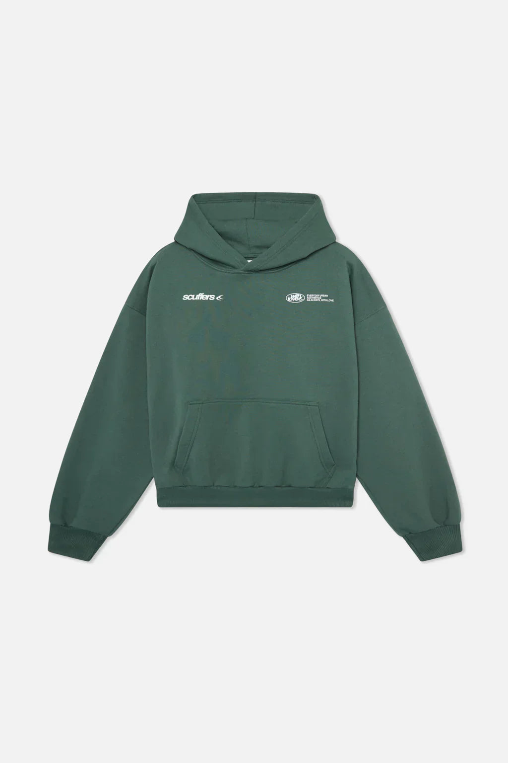 Graphic hoodie with large white back lettering