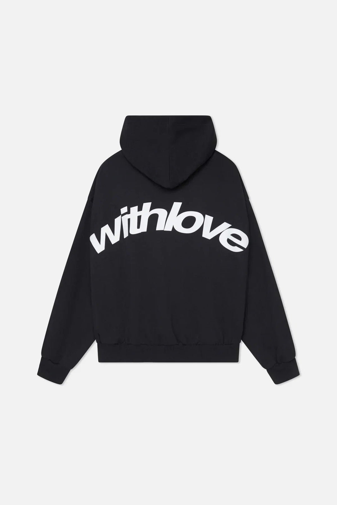 Graphic hoodie with large white back lettering
