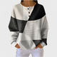 Women's black white and gray color block pullover sweater