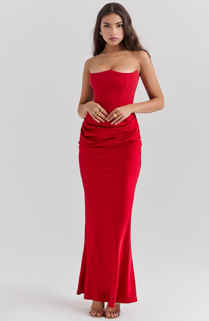 Camille | Women’s Strapless Corset Bodycon Maxi Dress - Image 10