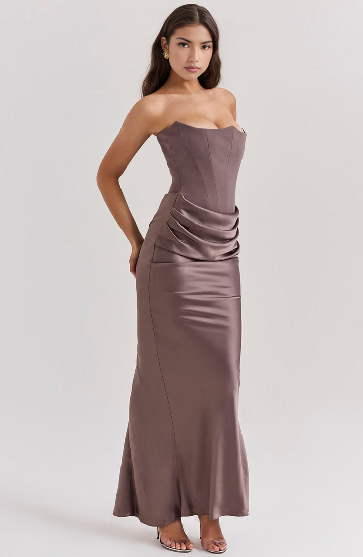 Camille | Women’s Strapless Corset Bodycon Maxi Dress - Image 11