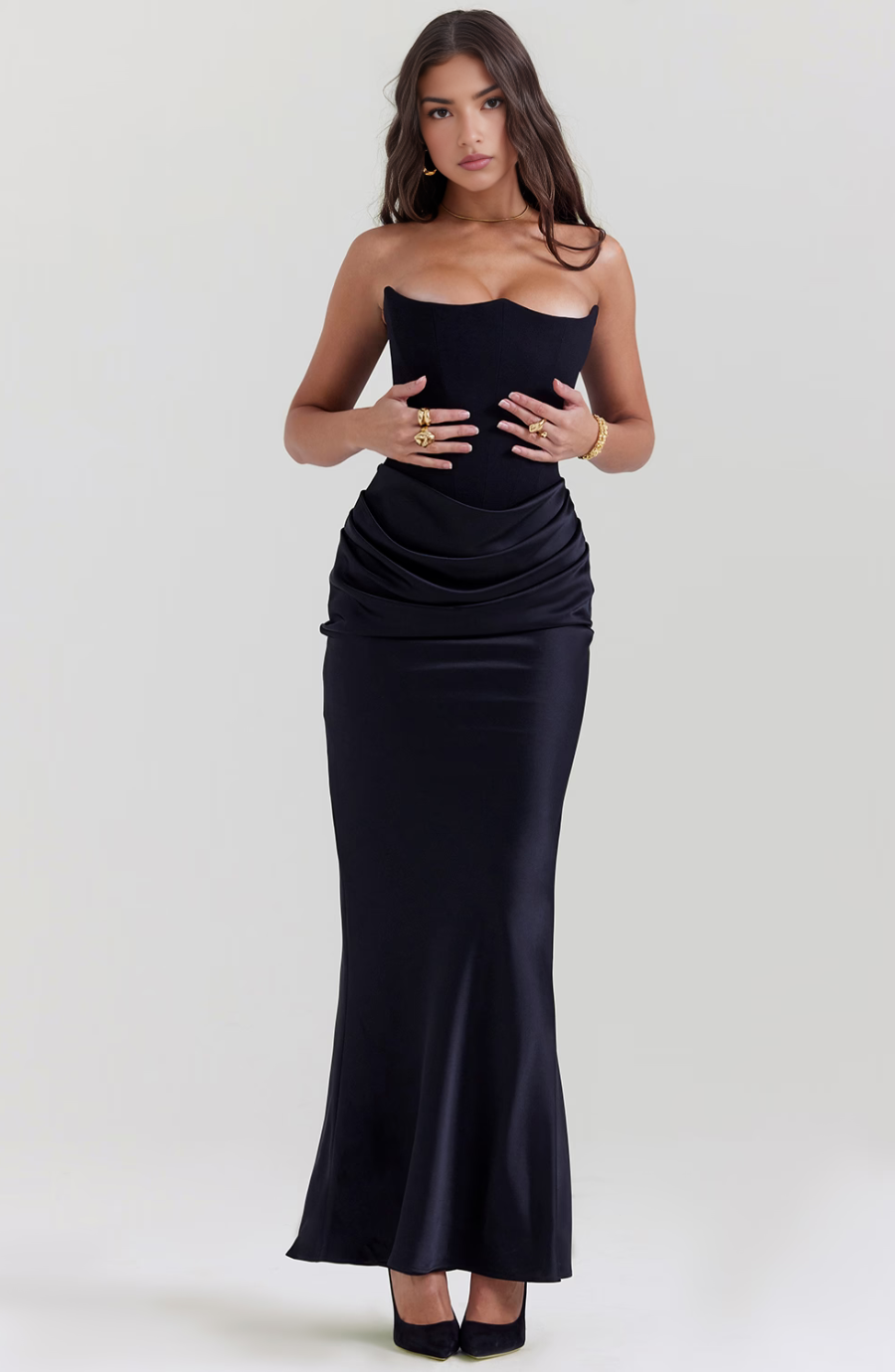 Camille | Women’s Strapless Corset Bodycon Maxi Dress - Image 3