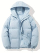 Women's hooded quilted puffer jacket with long sleeves and zip pockets