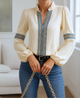 Grace | Vintage V-Neck Blouse - Image 1