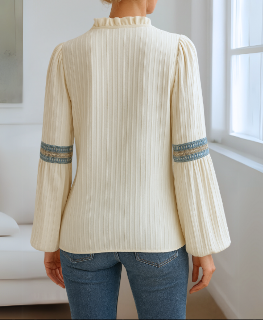 Grace | Vintage V-Neck Blouse - Image 12
