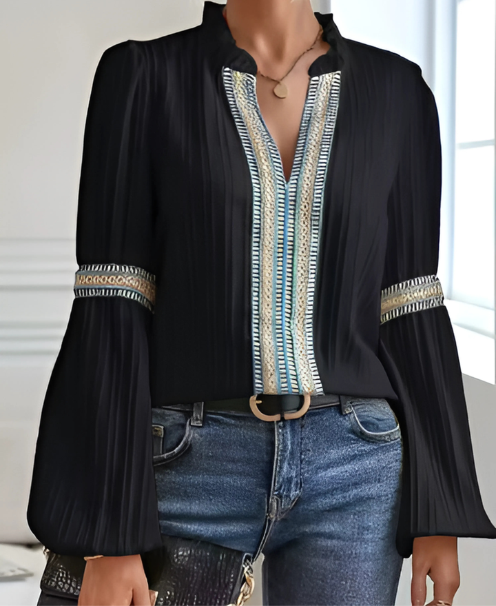 Grace | Vintage V-Neck Blouse - Image 4