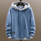 Men's colour block hoodie with drawstring hood and long sleeves