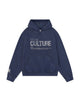 Women's blue graphic pullover hoodie with kangaroo pocket