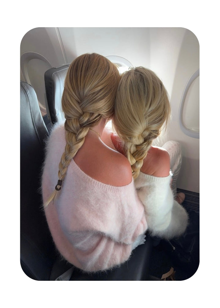 Women's fluffy off-shoulder sweater with long sleeves