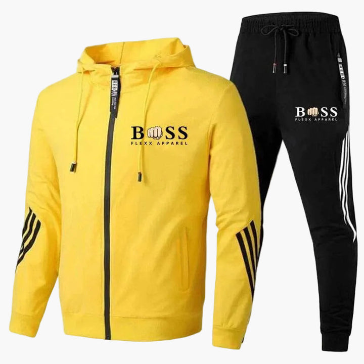 Men's two-piece hooded tracksuit with zip jacket and joggers