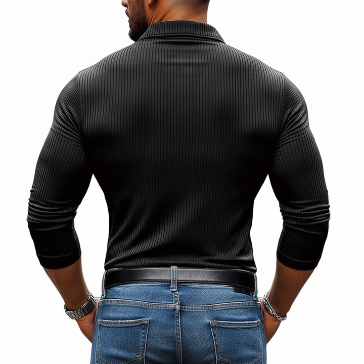 Dexter | Men's Striped Long Sleeve Polo Shirt