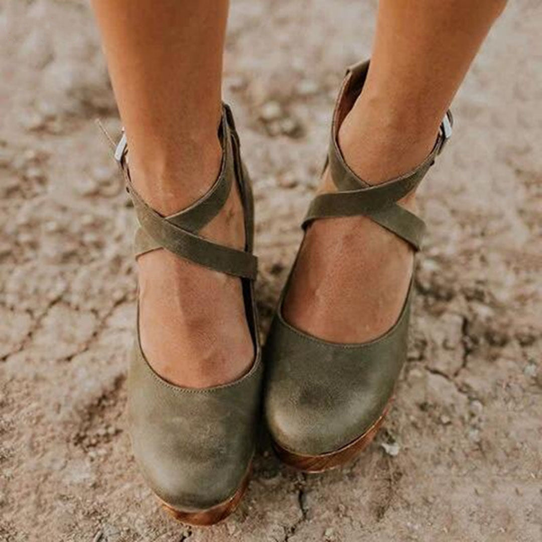Teresa | Elegant Wedge Heels with Closed Toe & Ankle Strap - Image 5