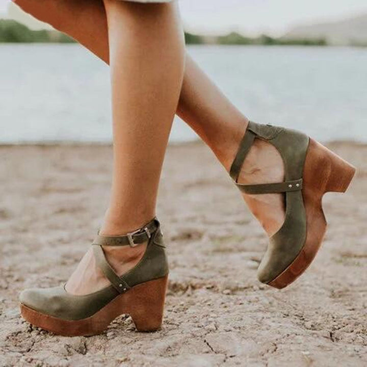 Teresa | Elegant Wedge Heels with Closed Toe & Ankle Strap - Image 3