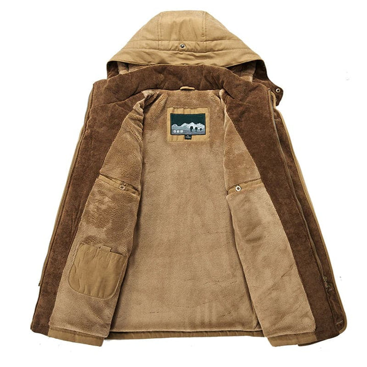 Men's hooded multi-pocket winter parka jacket