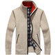 Women's high-neck knitted cardigan with zip front pockets