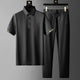 Men's Polo Shirt and Trousers Set, Short Sleeve, Drawstring