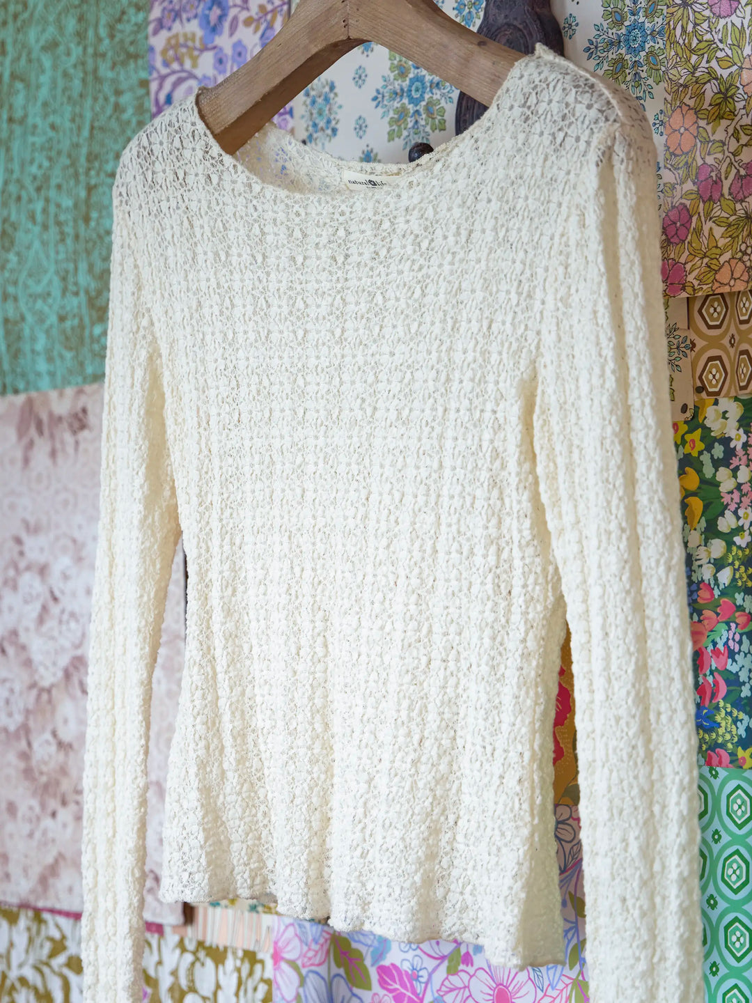 Women's ivory lace layering blouse