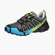 Men's colour-block running sneakers with lace-up fastening and ridged soles