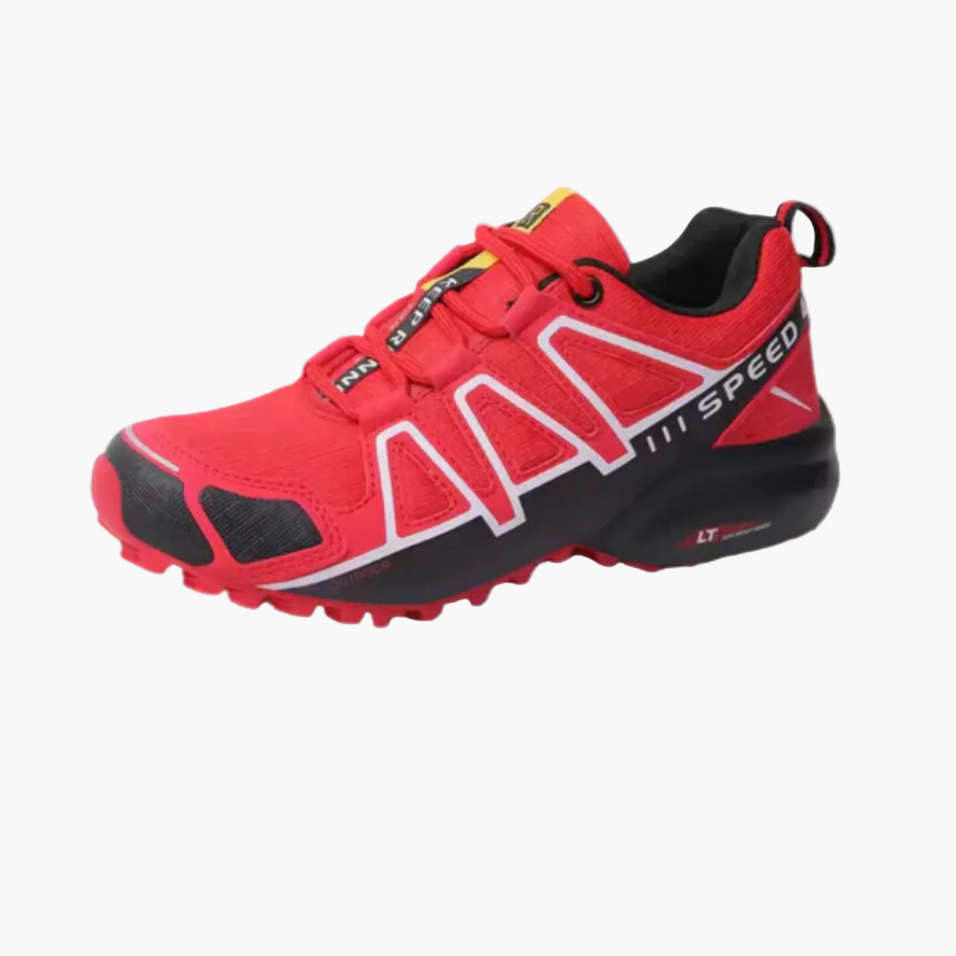 Men's colour-block running sneakers with lace-up fastening and ridged soles