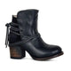 Women's western ankle boots with pointed toes, wraparound ties and block heels